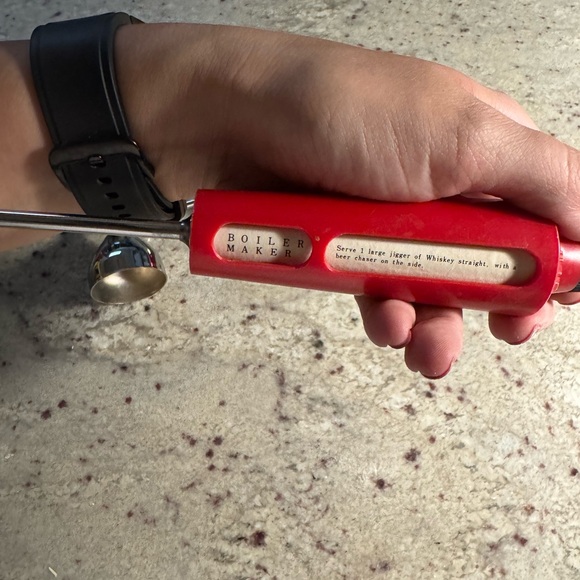 Mid-Century Vermouth Red and Silver Bar Tool Set - Picture 8 of 8